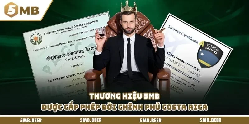 Thương hiệu 5mb được cấp phép bởi chính phủ Costa Rica