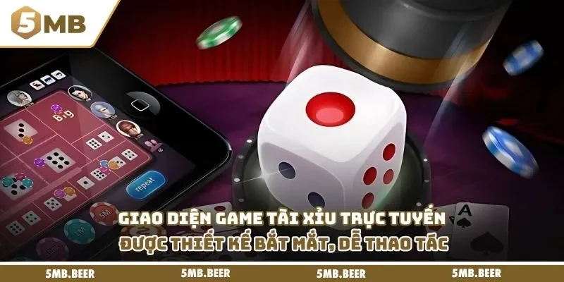 Giao diện game tài xỉu trực tuyến được thiết kế bắt mắt, dễ thao tác.