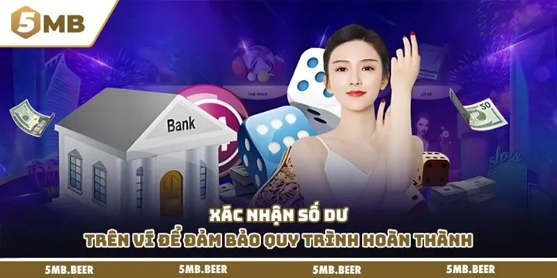 Xác nhận số dư trên ví để đảm bảo quy trình hoàn thành